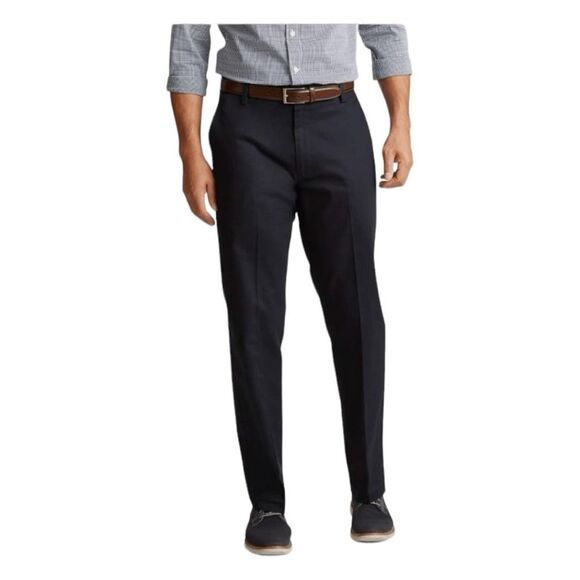Dockers Classic Fit Signature Khaki Pants Navy Blue Polyester No Wrinkles 36 x 3 - Picture 1 of 8